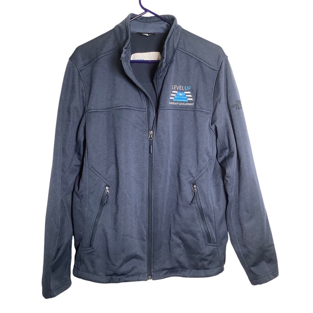 The North Face LEVELUP Men's Large Blue Full Zip Softshell Jacket Q8-9